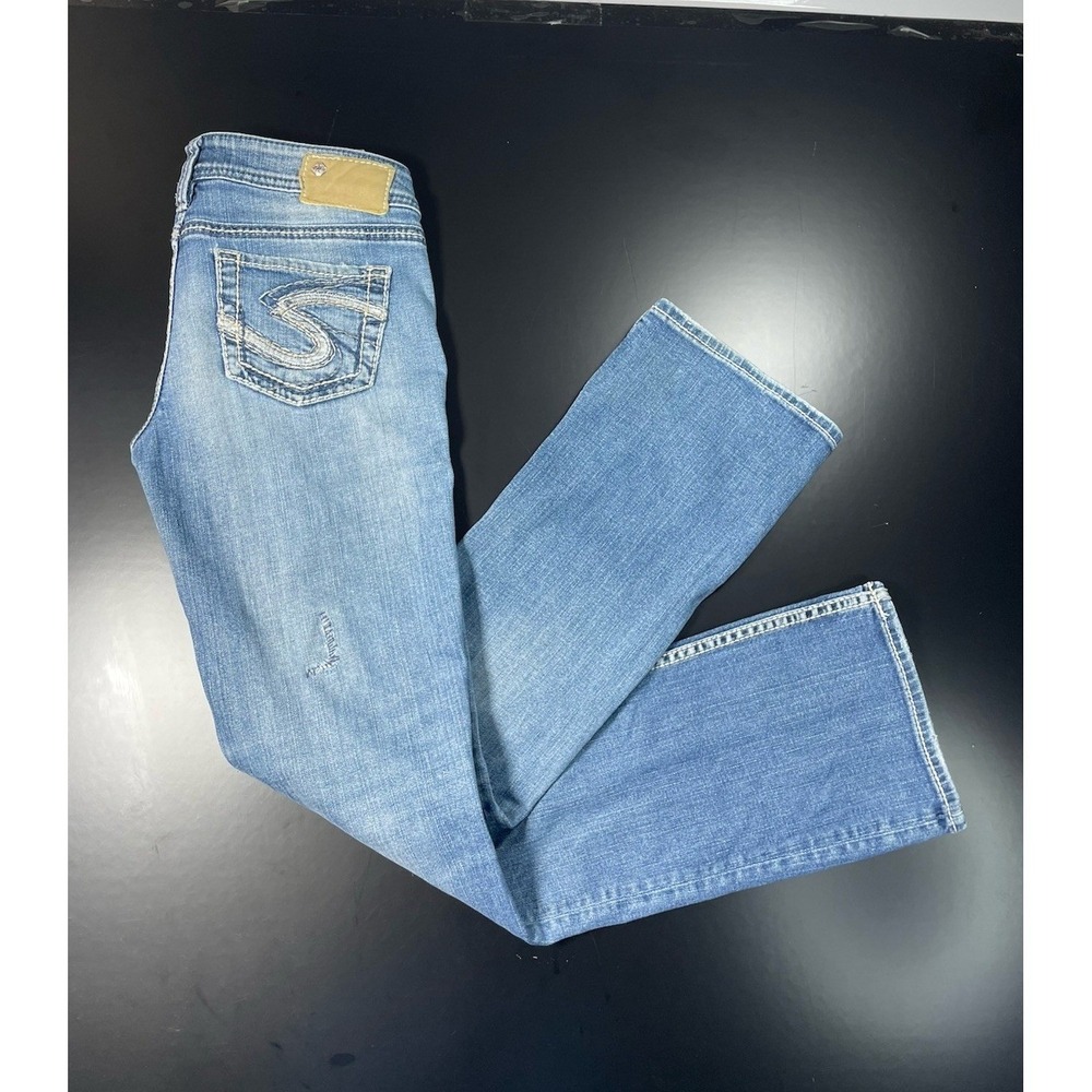 Silver Jeans Aiko Bootcut Womens Denim Jeans Size 27x31 Stretch Light Blue Wash
